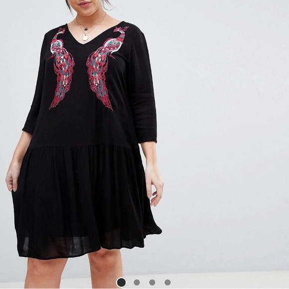 Junarose Dresses & Skirts - Like new - Junarose crepe embroidered black dress